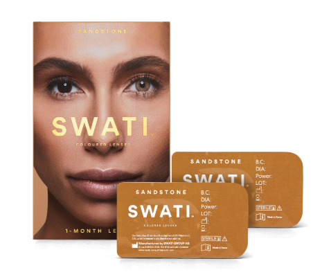 Light brown coloured lenses - Sandstone SWATI Monthly Lenses