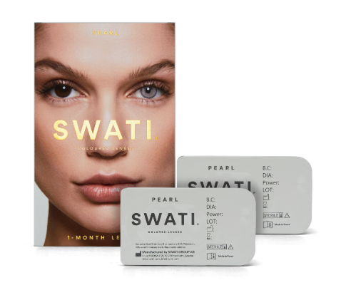Grey coloured lenses - Pearl SWATI Monthly Lenses