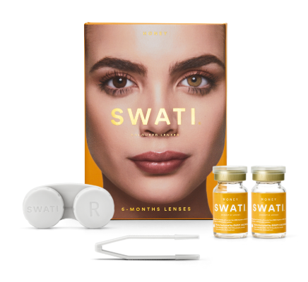 Hazel brown coloured lenses for six months usage - HONEY comes with lens care